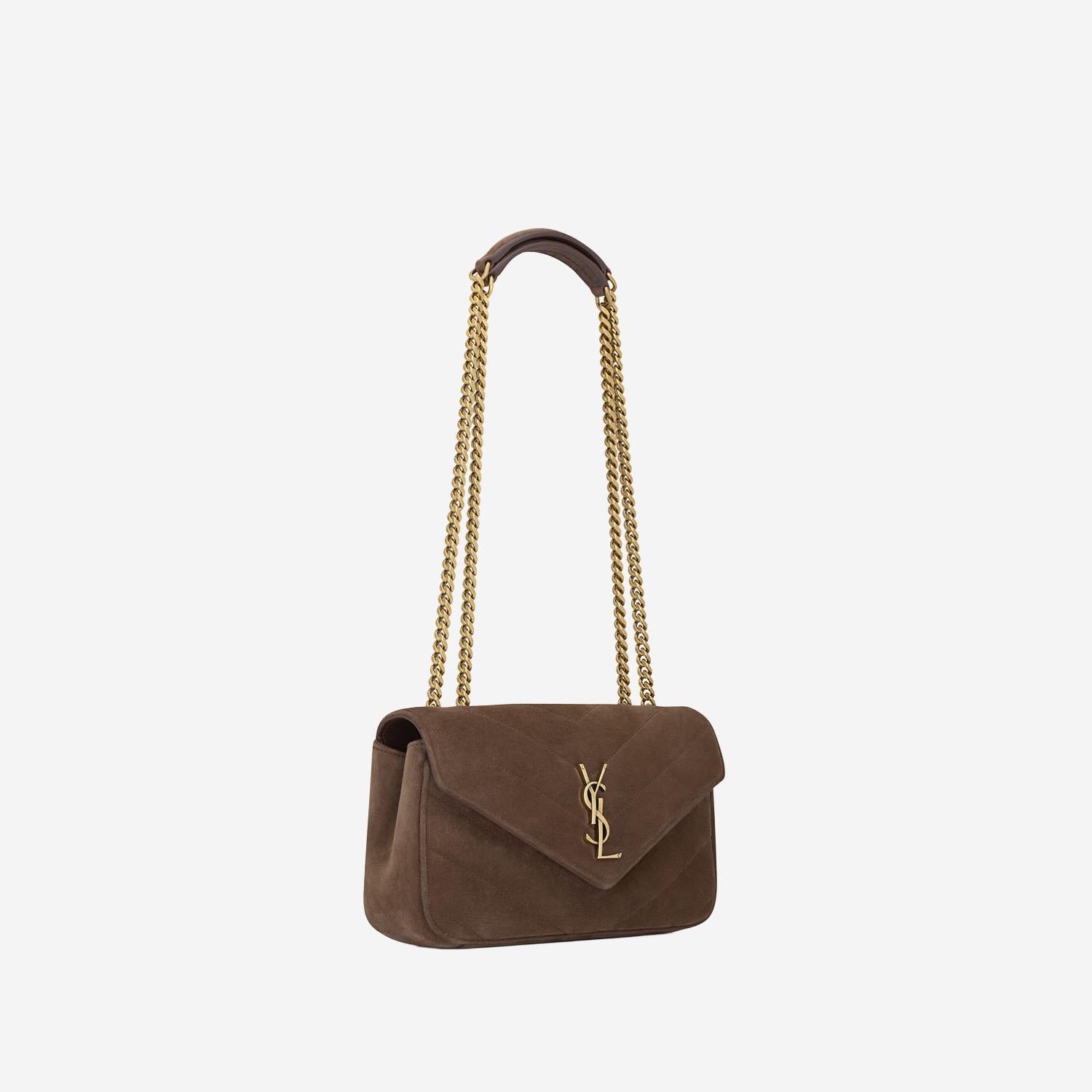 BORSA LOULOU PICCOLA IN MATELASSÉ SUEDE 801437 AAEY62358 SAINT LAURENT 