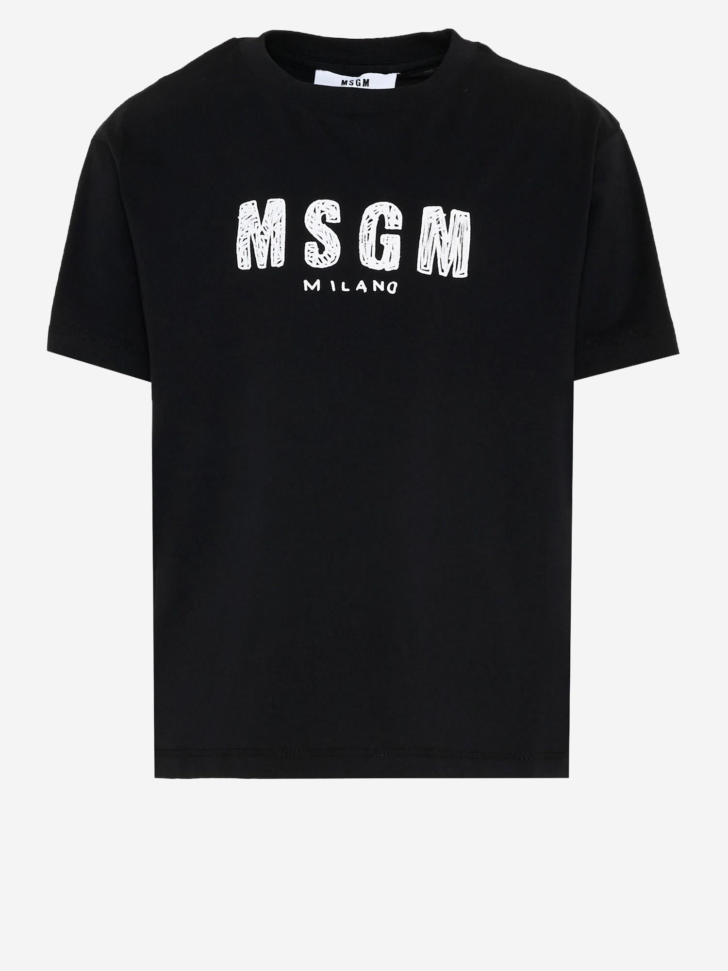 T-SHIRT IN COTONE CON LOGO S6MSJUTH004 110 MSGM KIDS 