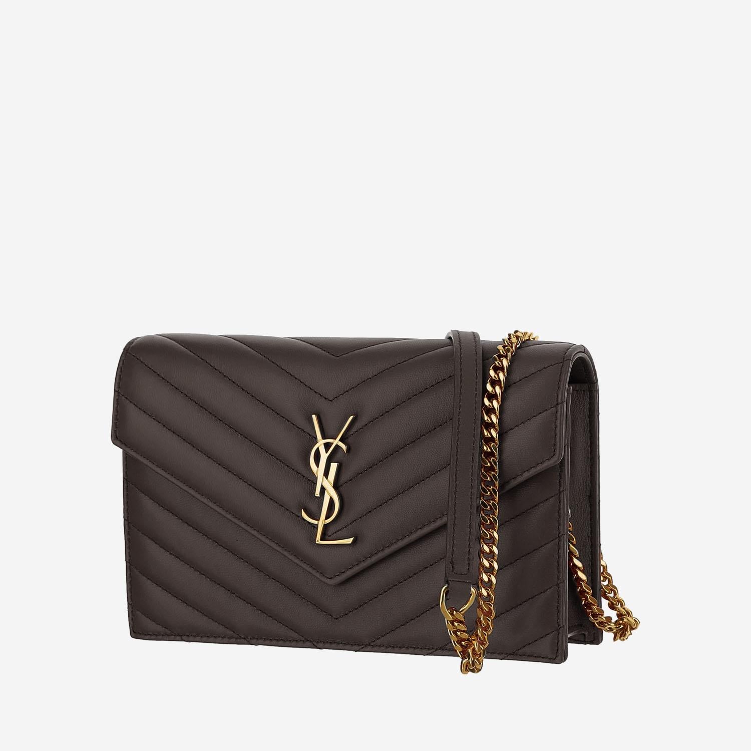 PORTAFOGLIO IN PELLE CON CATENA ENVELOPE CASSANDRE 857605 AAA441997 SAINT LAURENT 