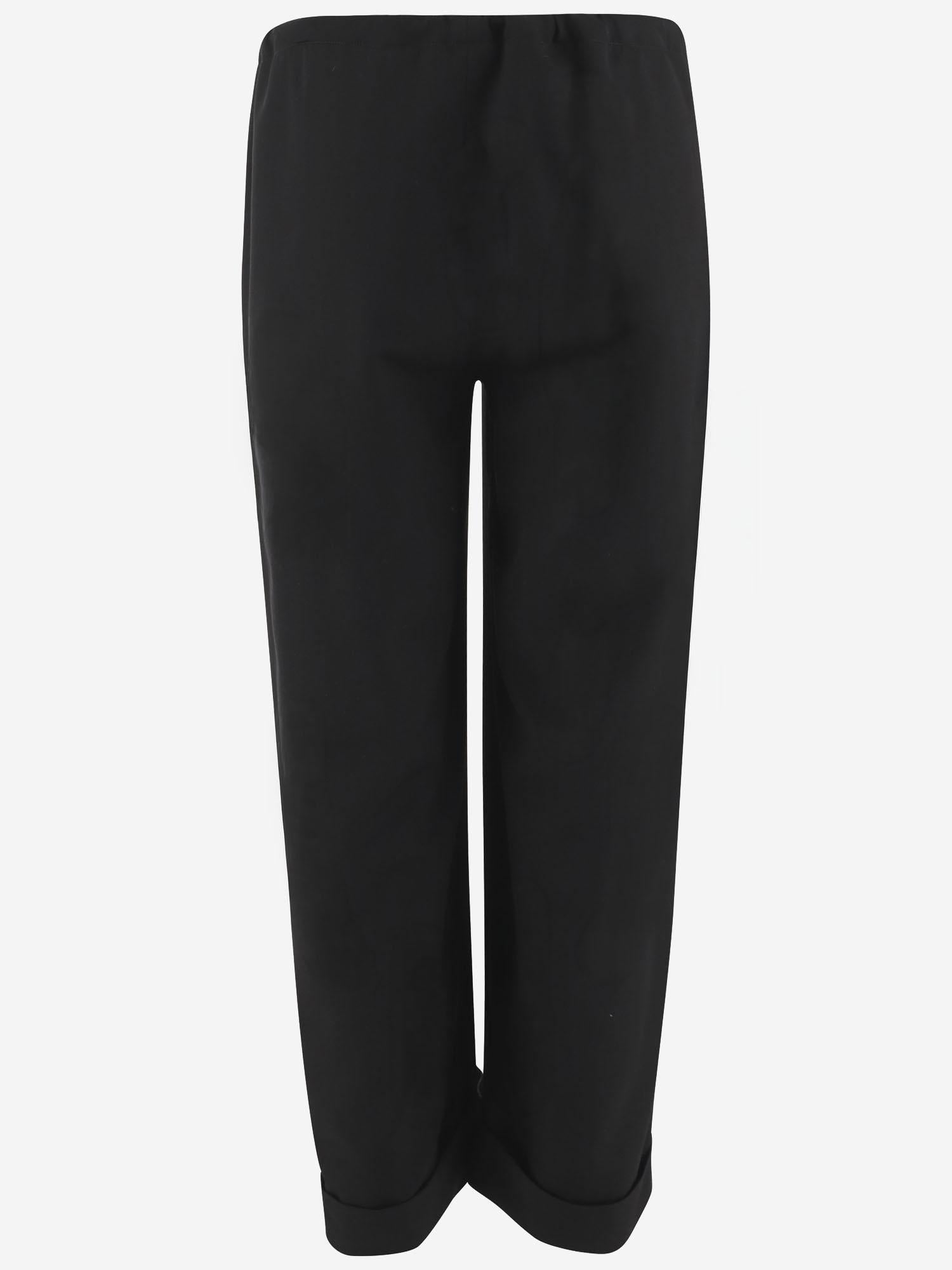 PANTALONI IN LANA CON RISVOLTO 10772W4369 BLK THE ROW 