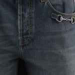 Jeans in denim di cotone con dettaglio morsetto 860844 XDDF04011 GUCCI 