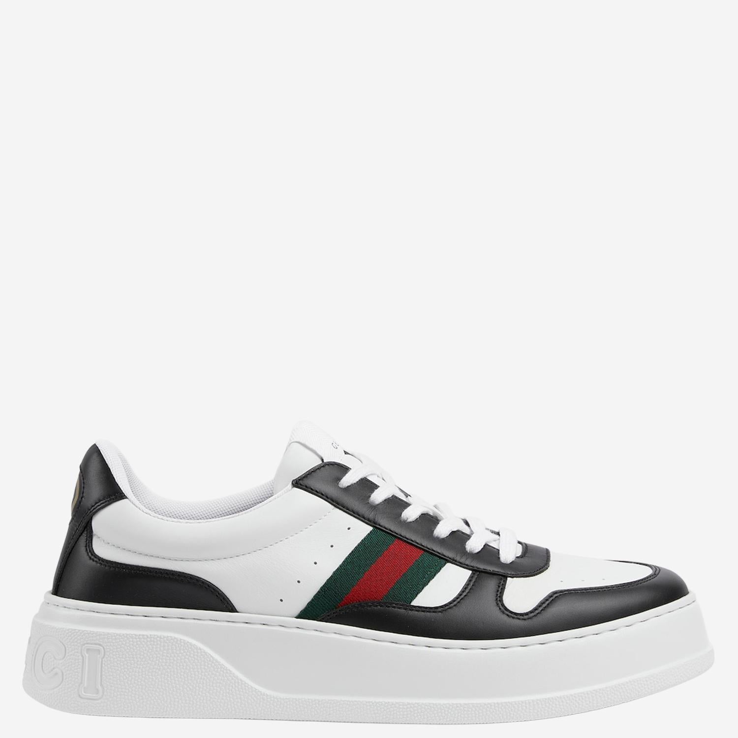SNEAKERS IN PELLE CON SUOLA OVERSIZE 848317 AAE0H1097 GUCCI 