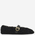 Ballerine ornamento Gancini in shearling 01K586 001NERONEROBISCOTTO SALVATORE FERRAGAMO 