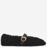 Ballerine ornamento Gancini in shearling 01K586 001NERONEROBISCOTTO SALVATORE FERRAGAMO 