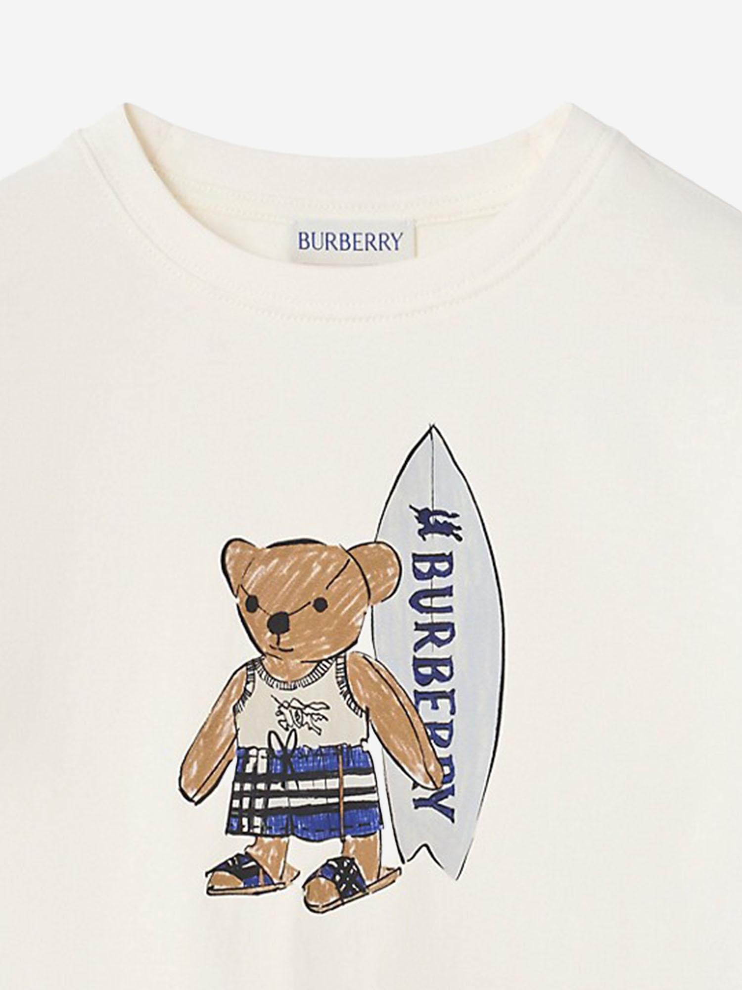 T-SHIRT IN COTONE CON STAMPA 8117540 CHALKWHITE BURBERRY KIDS 
