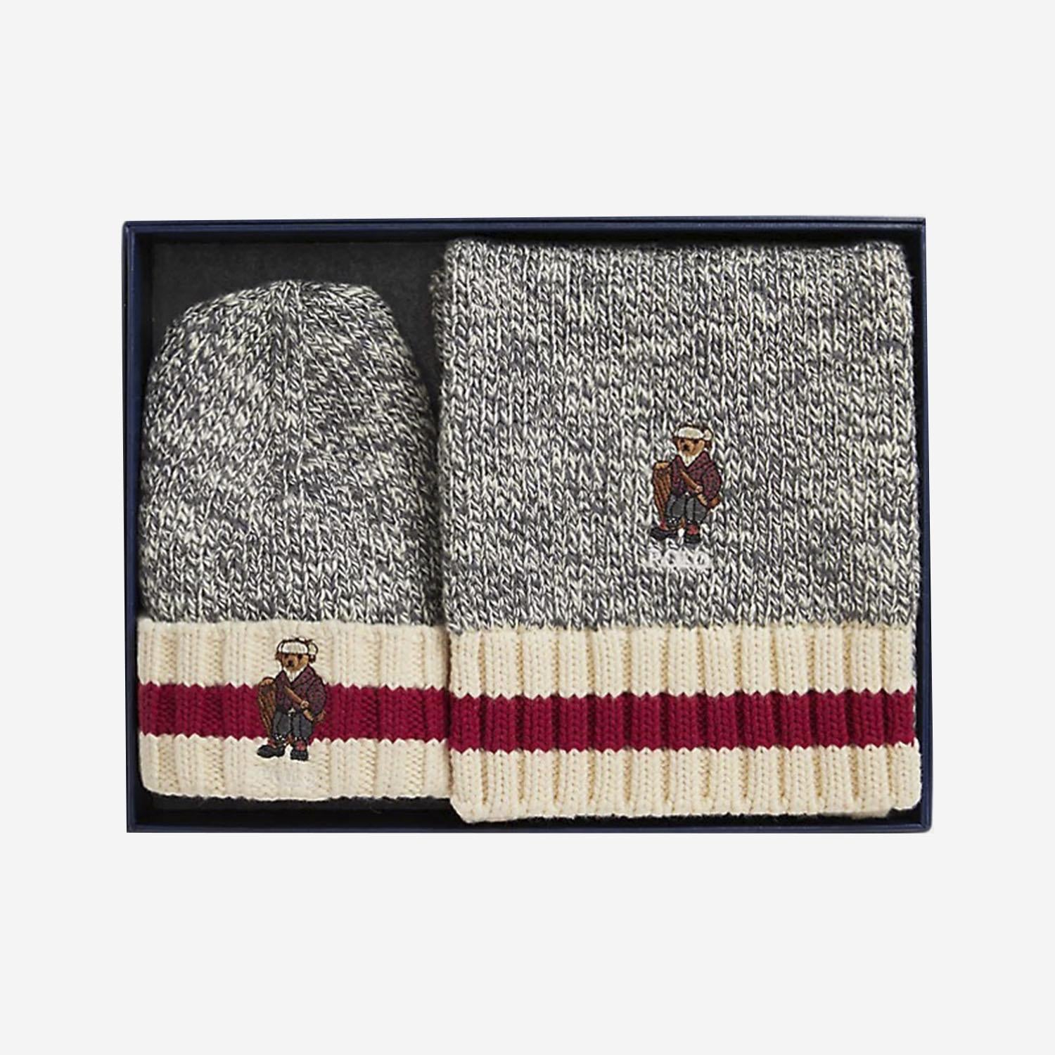 SET SCIARPA E BEANIE IN COTONE CON POLO BEAR 323981112 001 POLO RALPH LAUREN KIDS 