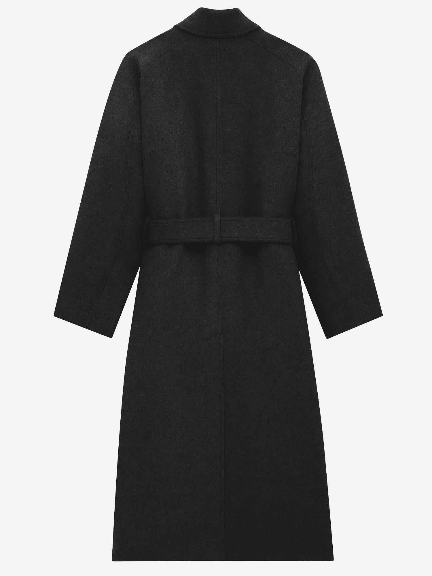 CAPPOTTO LUNGO IN GRAIN DE POUDRE 848512 Y5J401000 SAINT LAURENT 