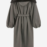 CAPPOTTO IN COTONE CON COLLO IN PELLICCIA 226925 GREY MAGDA BUTRYM 