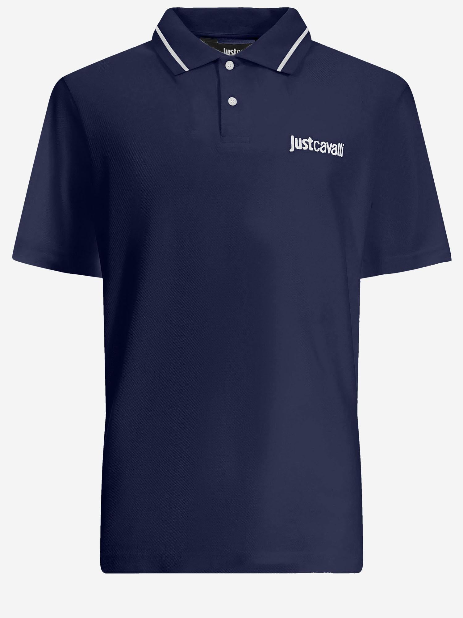 POLO IN COTONE CON COLLETTO BICOLORE E LOGO 80OAGT12 CJ506204 JUST CAVALLI 