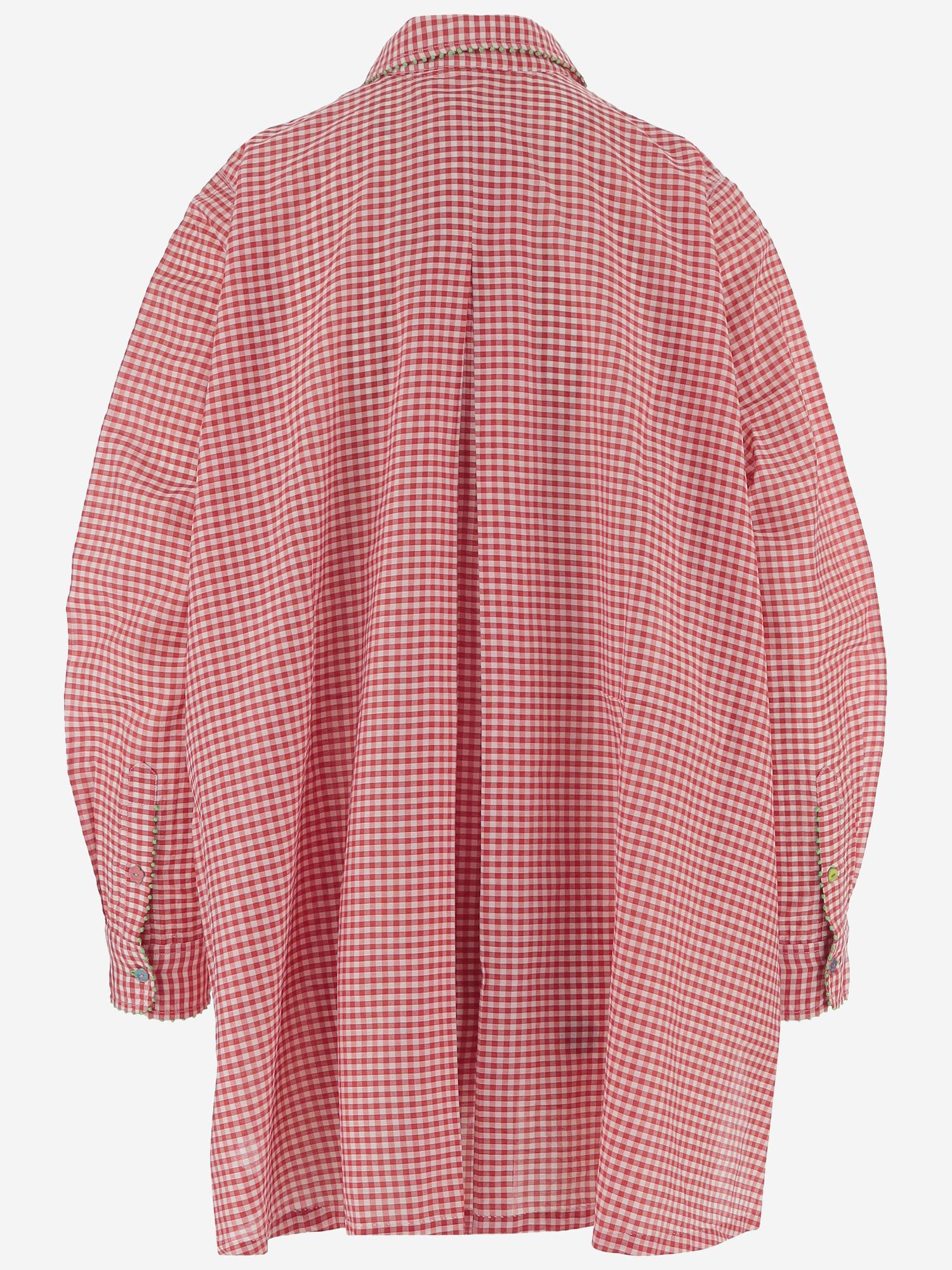 CAMICIA A QUADRI IN misto seta COTONE DLWPLSPLA02 WHITERED PERO 