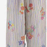 PANTALONI IN SETA A RIGHE DLWPBCUP01 MULTI PERO 