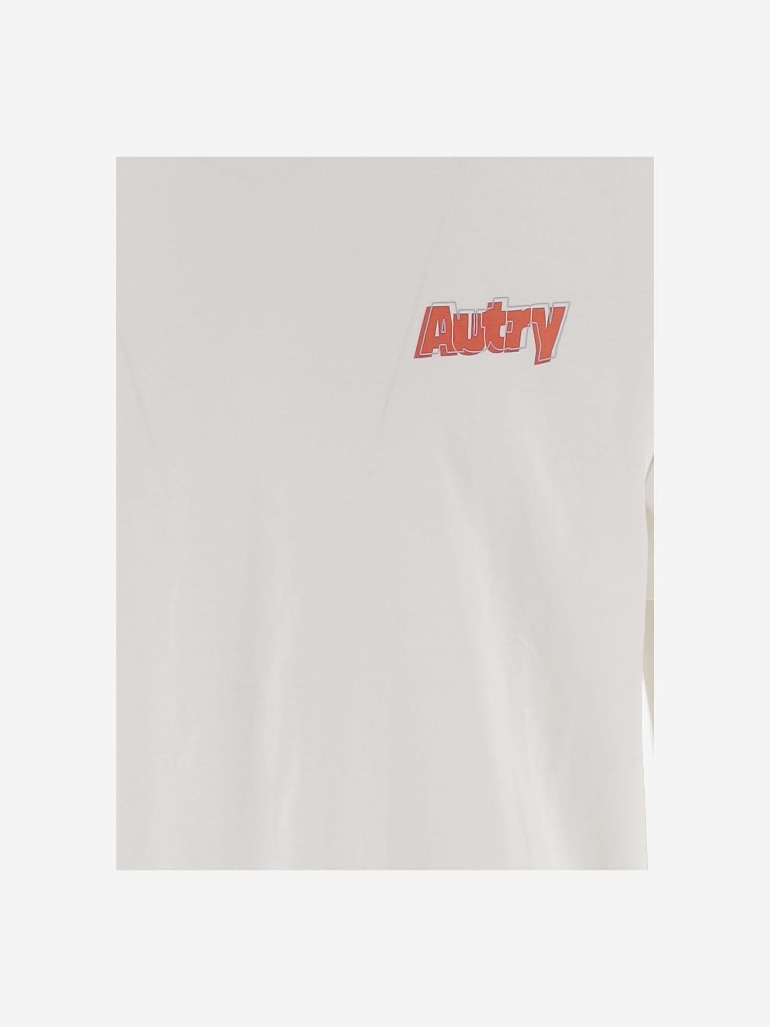 T-shirt in cotone con logo TSPM045W JERSEYWHITE AUTRY 