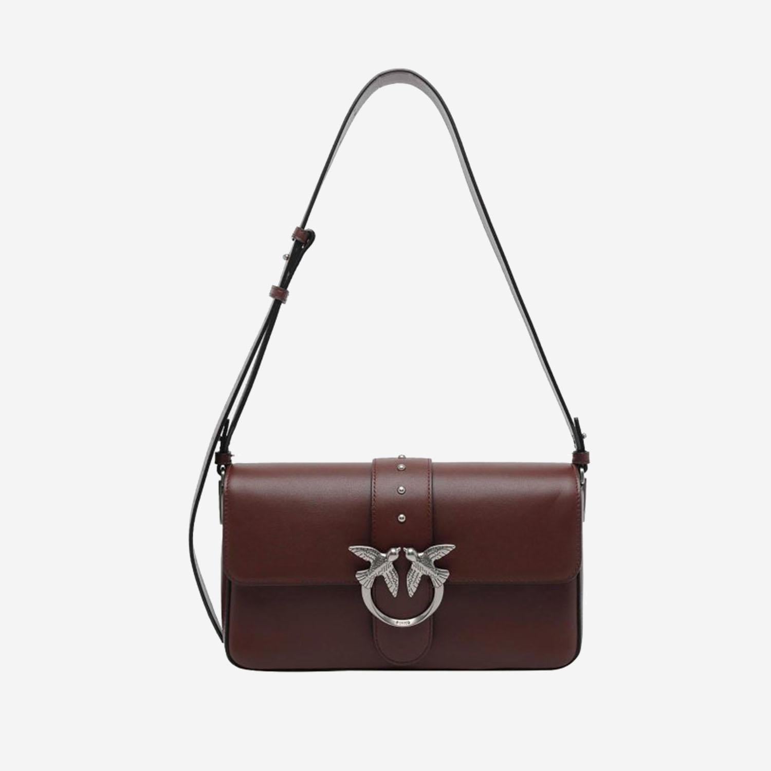 BORSA A SPALLA IN PELLE CON LOGO 104524 A0QOR49O PINKO 