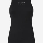 CANOTTA IN MAGLIA A COSTINE CON LOGO 100822 A2RCZ99 PINKO 