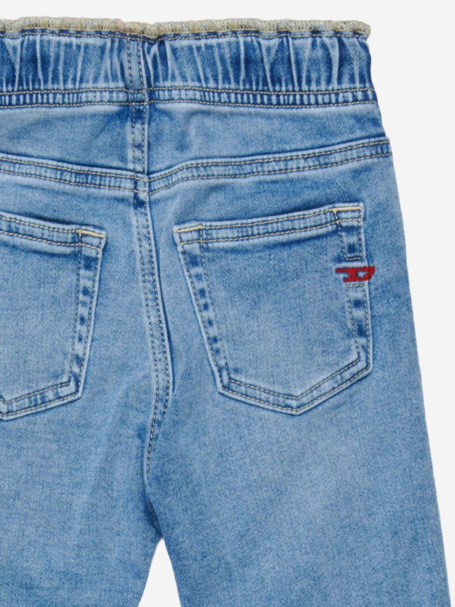 JEANS IN COTONE CON VITA ELASTICATA E RISVOLTO K00311 KXBSAK01 DIESEL KIDS 