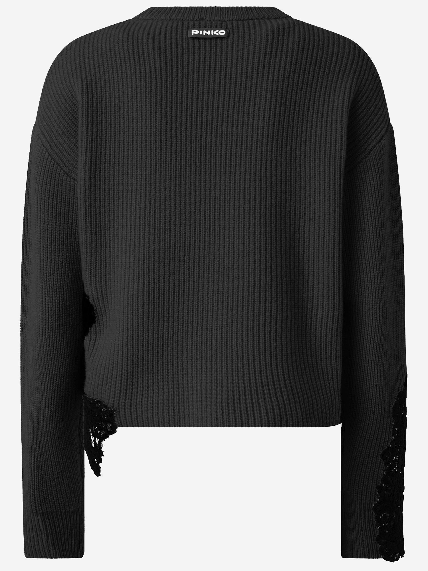 Maglione in misto lana stretch con pizzo 105505 A2R1Z99 PINKO 