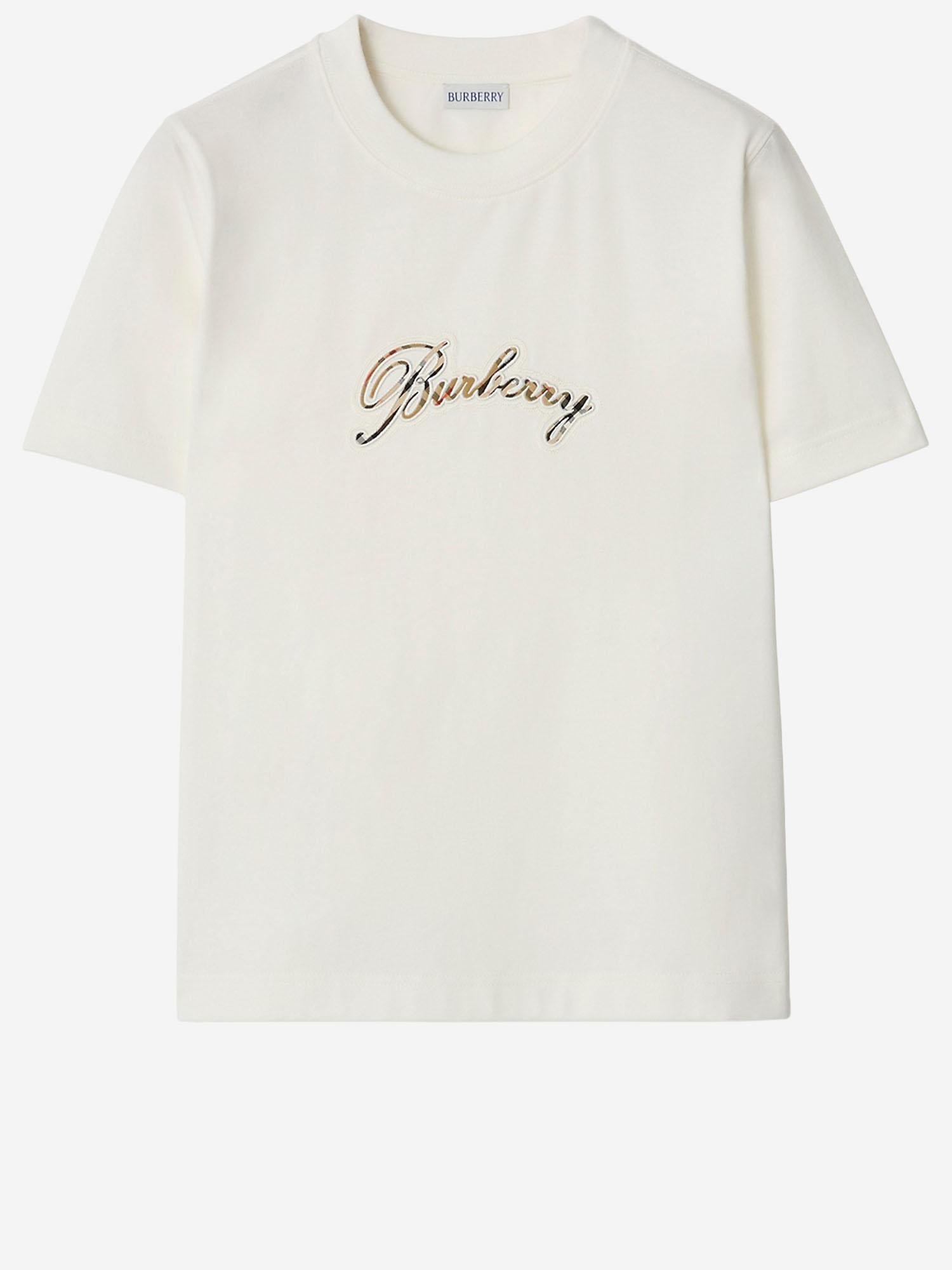 T-SHIRT IN COTONE CON LOGO 8118971 CHALK BURBERRY 
