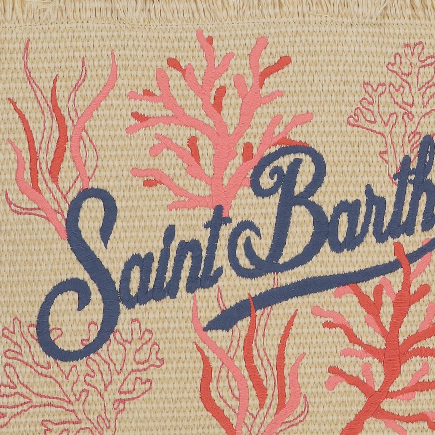 BORSA IN MISTO COTONE CON RICAMO CORALLO E LOGO VANI021 09064L MC2 SAINT BARTH 