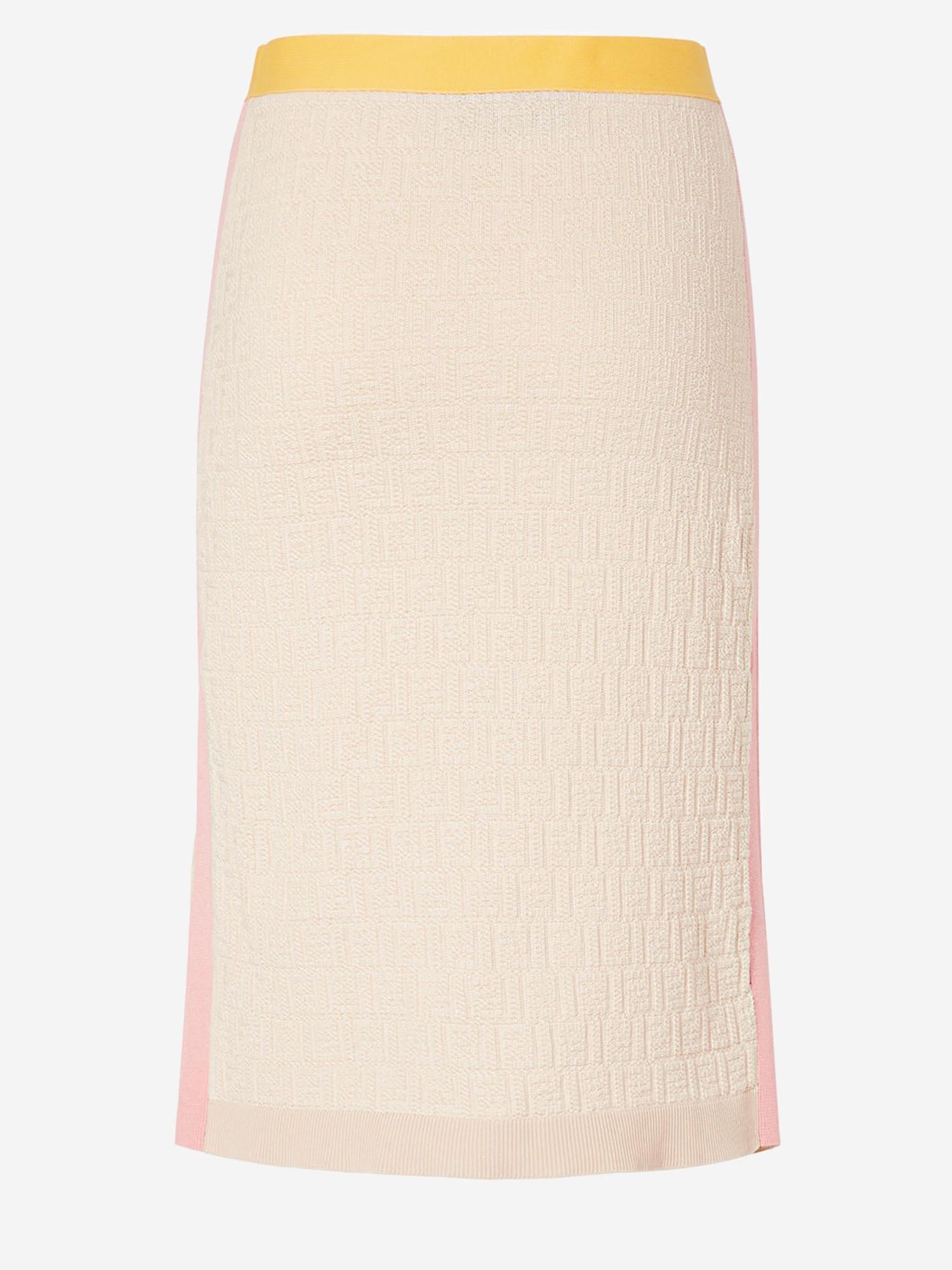 GONNA IN COTONE E SETA CON MOTIVO FF FZS031 AW4SF0WC4 FENDI 