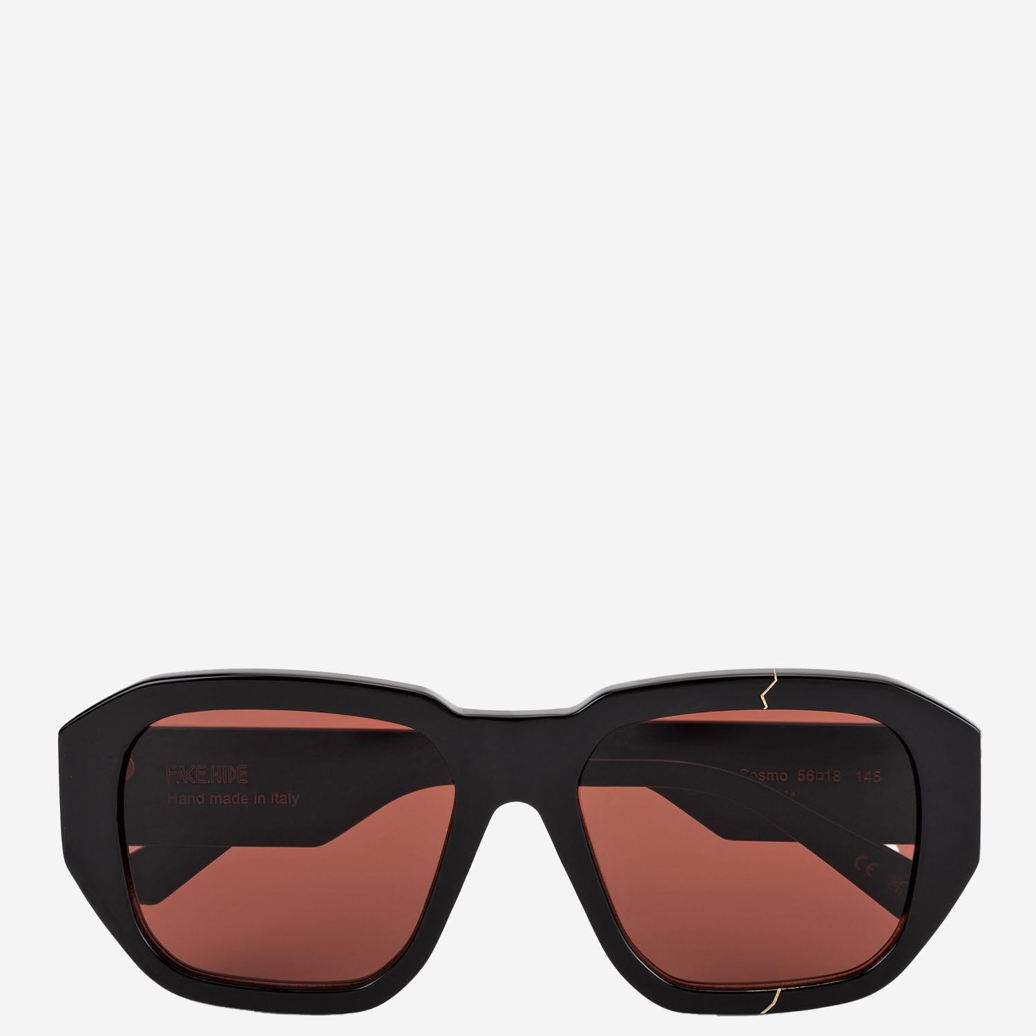 OCCHIALI DA SOLE BROKEN COSMO CON LOGO BROKENCOSMO BORDEAUX FACE HIDE 