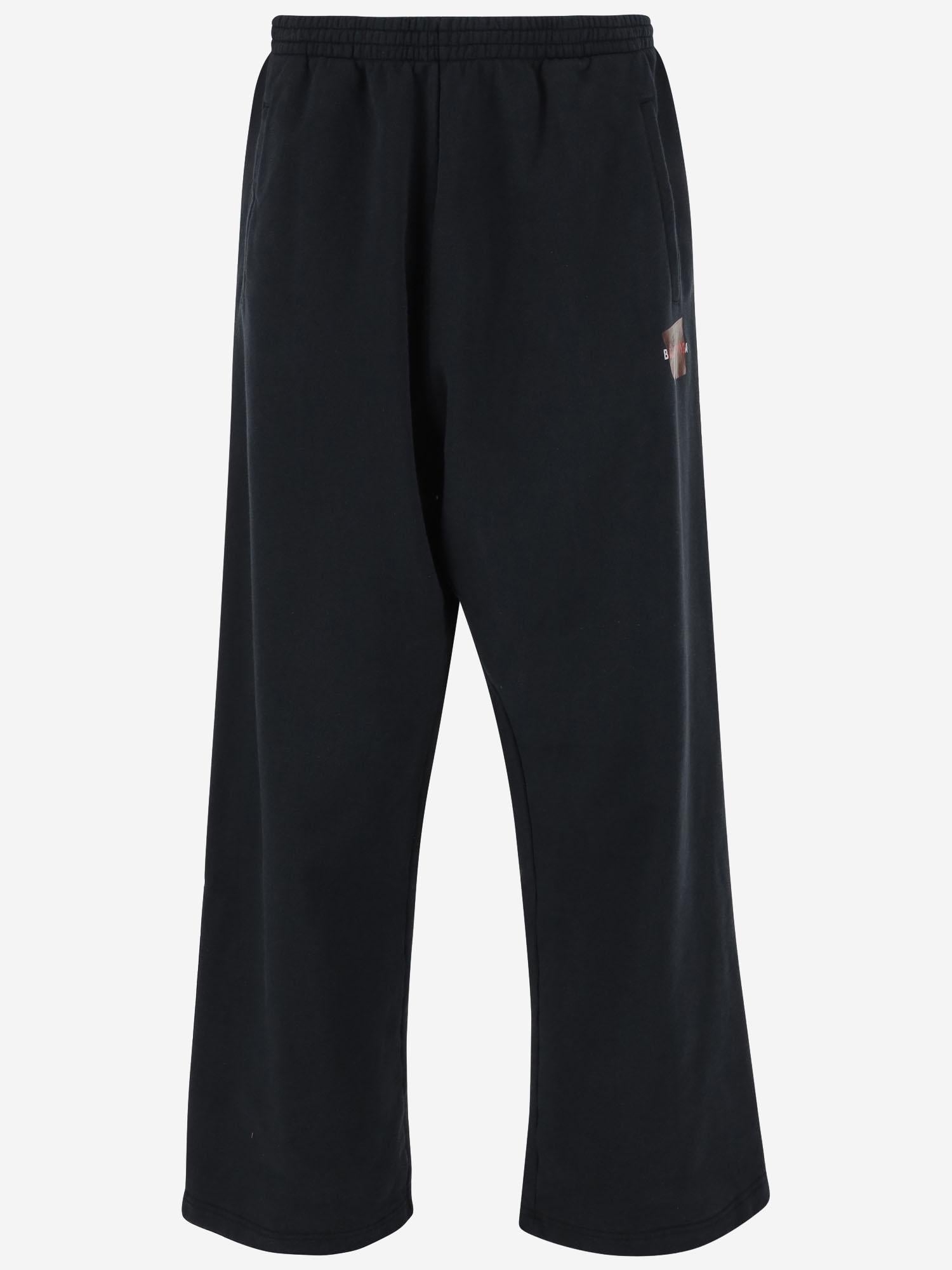 PANTALONI IN COTONE CON LOGO 740028 TSVG18737 BALENCIAGA 