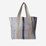 BORSA SHOPPING CON MOTIVO A RIGHE AU820995 08BLACK/WHITE EJA 