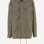 GIACCA IN COTONE RICAMATA CON APPLICAZIONI LUCIABRIGHT SAGE NOVELLE 