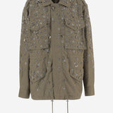 GIACCA IN COTONE RICAMATA CON APPLICAZIONI LUCIABRIGHT SAGE NOVELLE 