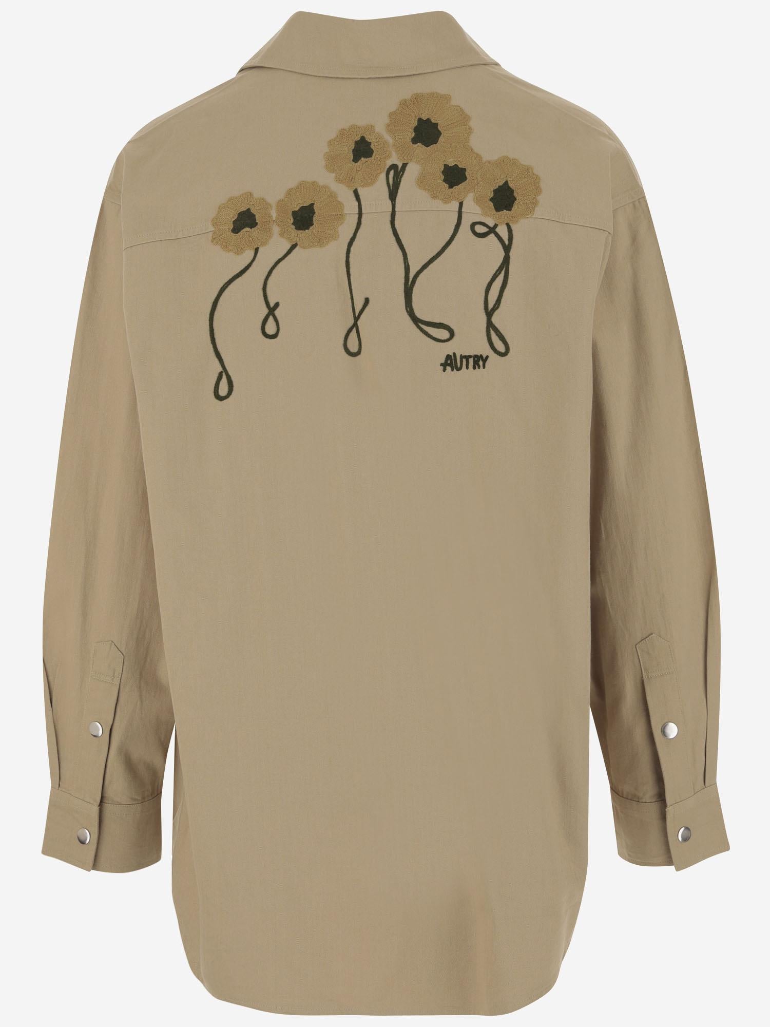 CAMICIA IN COTONE CON LOGO OJPXC7CT COTTONSAND AUTRY 