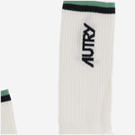 CALZINI IN COTONE CON LOGO SOPUE8F2 CREAMGRN AUTRY 