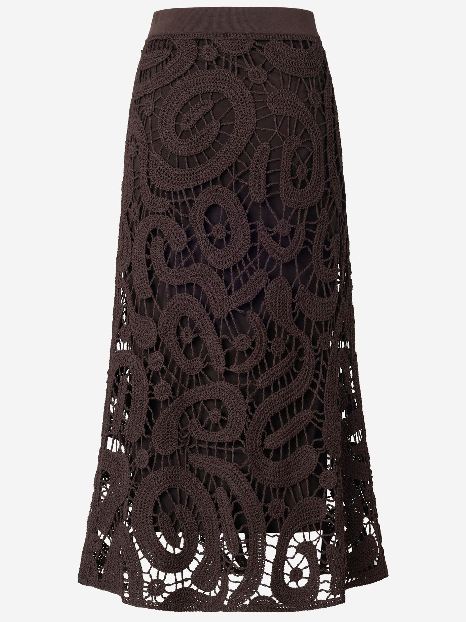 GONNA MIDI IN CROCHET GEOMETRICO IN MISTO VISCOSA 106353 A354M05 PINKO 