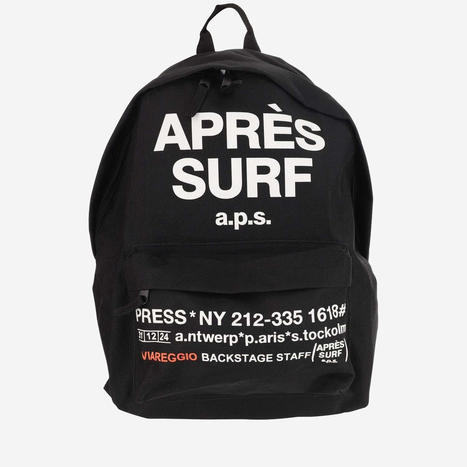 ZAINO IN TESSUTO TECNICO CON LOGO BACKPACK MILANO BLACK APRES SURF 