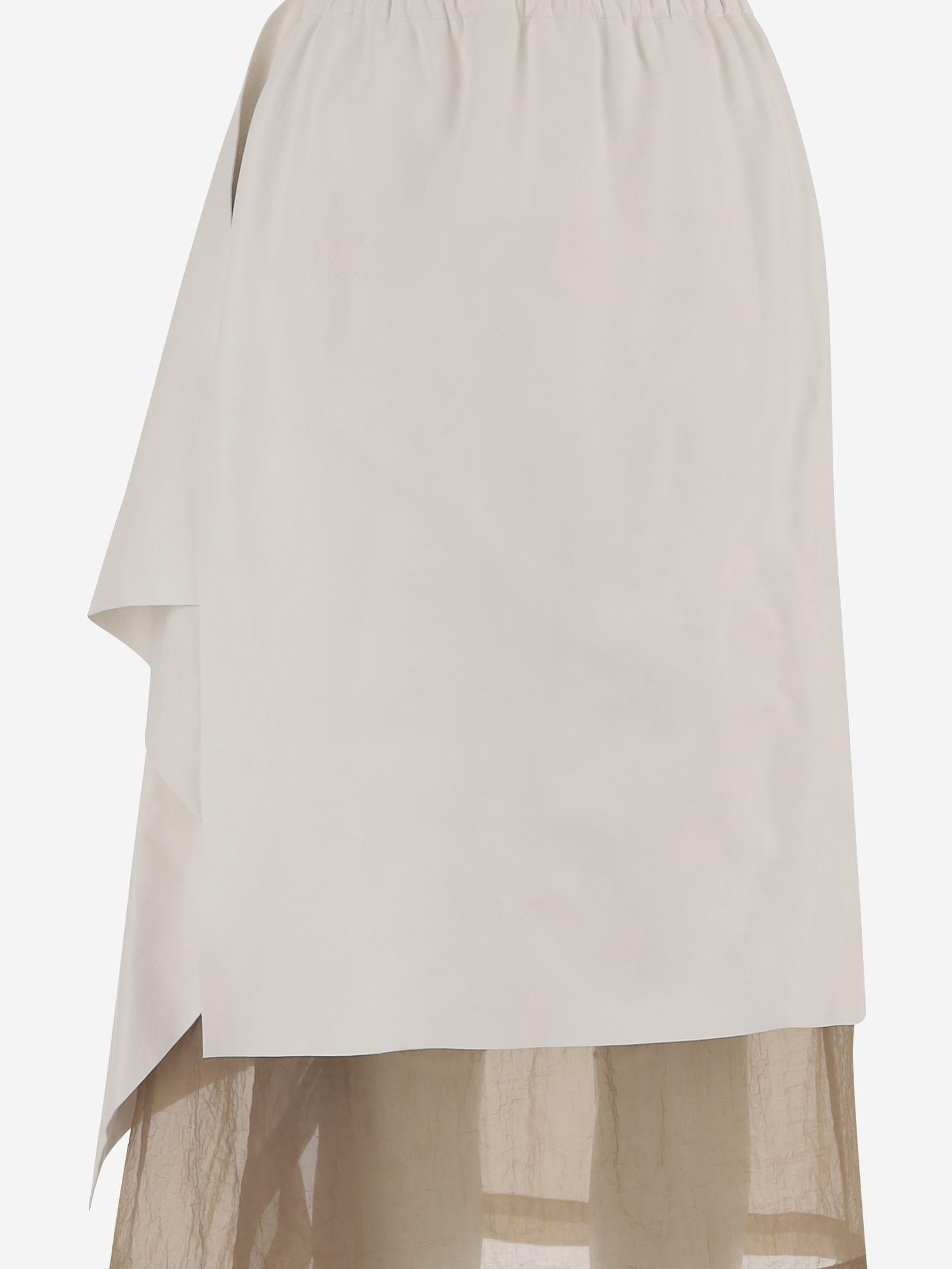 GONNA IN PELLE CON DRAPPEGGIO S053 LEAPSHEAWHITEBEIGE NICCOLO PASQUALETTI 