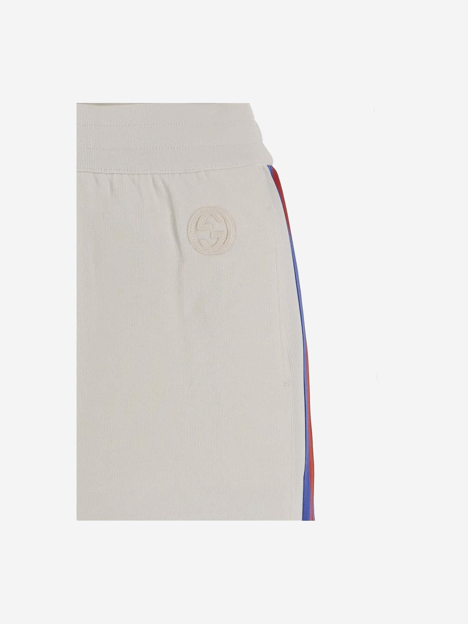 MINIGONNA IN JERSEY DI COTONE CON DETTAGLIO WEB 773725 XJF8W9088 GUCCI 