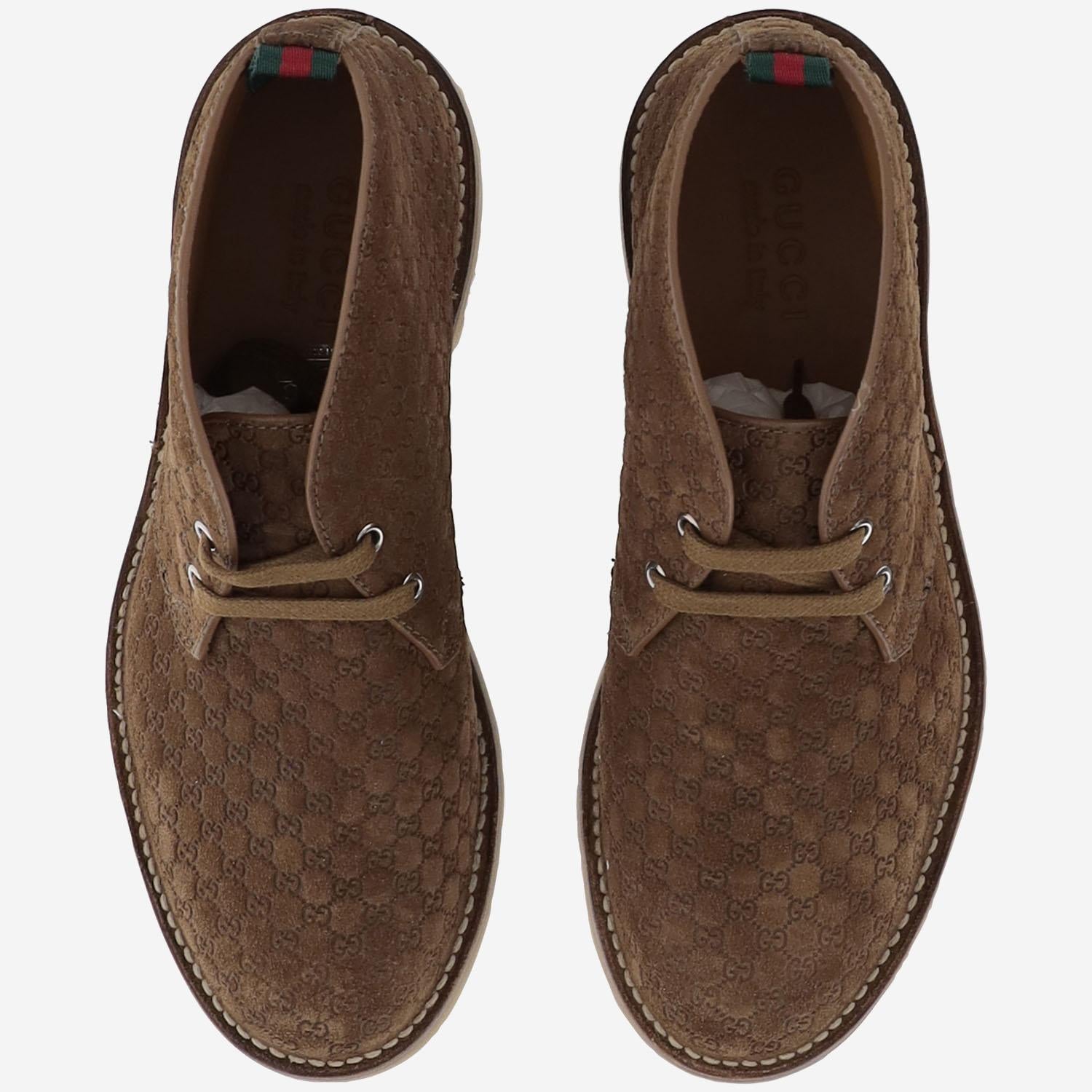 Stivaletti in pelle con dettaglio Web 831283 AAEYC2842 GUCCI 