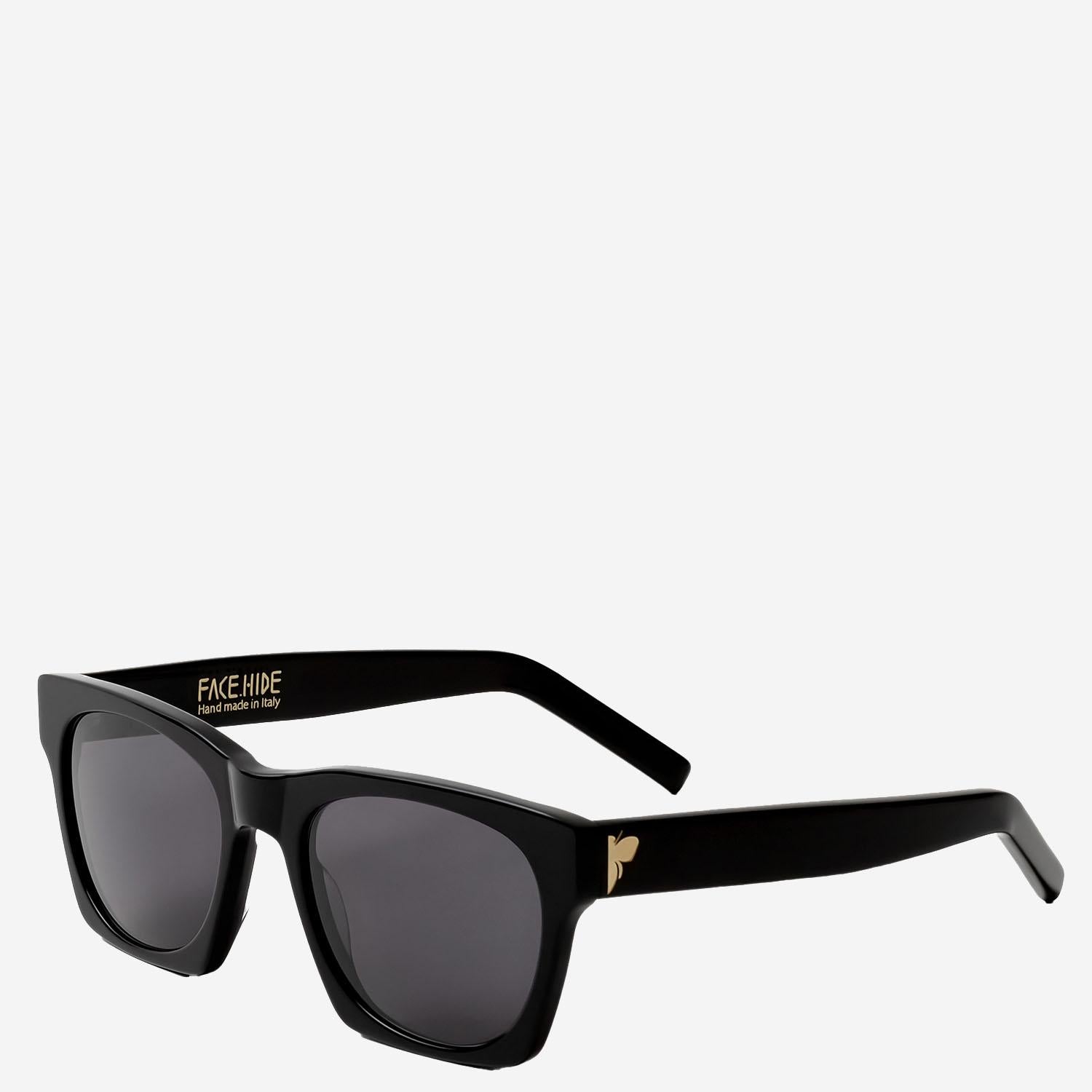 OCCHIALI DA SOLE CON LOGO NUMERO0 ALLBLACK FACE HIDE 