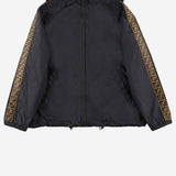 GIACCA REVERSIBILE CON CAPPUCCIO E MOTIVO FF JUA092 AEYCF0QA1 FENDI KIDS 