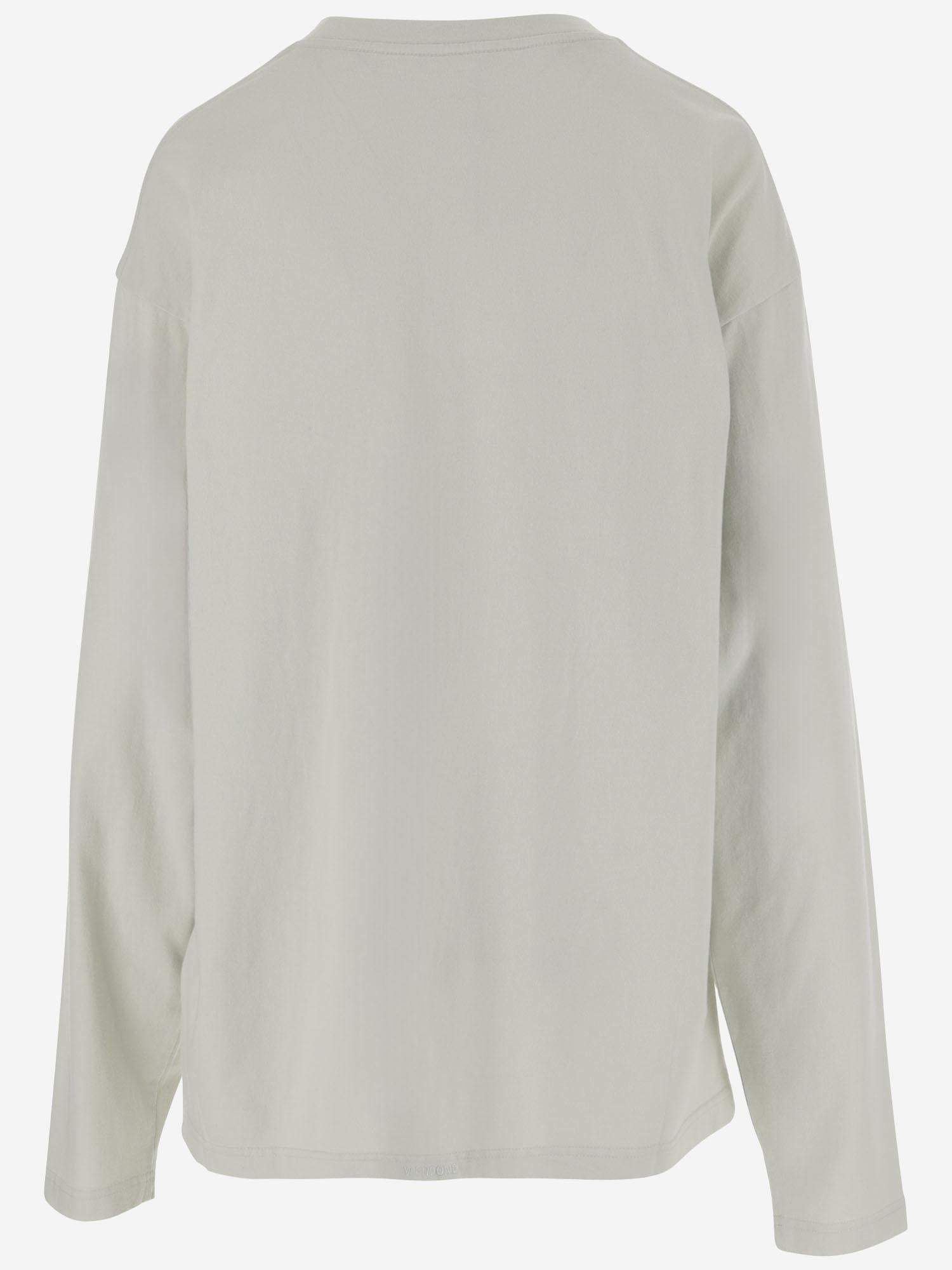 MAGLIA A MANICHE LUNGHE IN COTONE CON STAMPA ORSETTO WDTT324754U GR WE11 DONE 