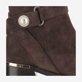 STIVALETTI NOOR 45 IN PELLE SCAMOSCIATA NOOR45 SVVCHOCOLATE JIMMY CHOO 