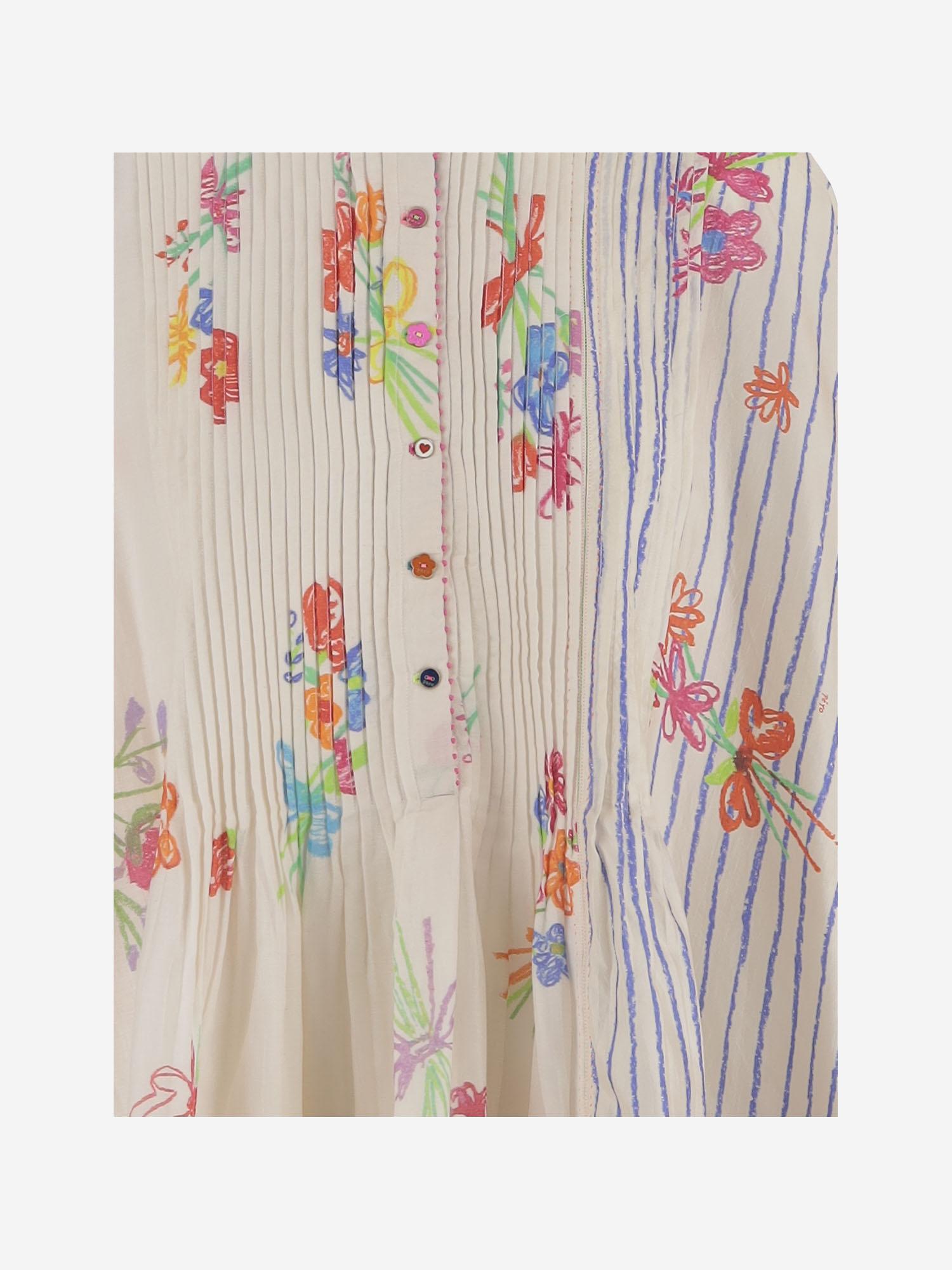 CAMICIA IN SETA E COTONE CON MOTIVO FLOREALE DLWPDKPT01 MULTI PERO 