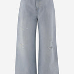 PANTALONI A PALAZZO IN DENIM DI COTONE GWP02079P0018 50134 GOLDEN GOOSE 