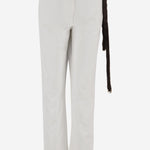 PANTALONI NAOMI IN COTONE CON CINTURA IN PELLICCIA WTR38S DWB01W008W008 DARKPARK 