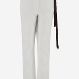 PANTALONI NAOMI IN COTONE CON CINTURA IN PELLICCIA WTR38S DWB01W008W008 DARKPARK 