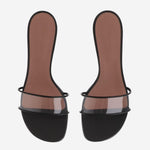 Sandali andreea glass ANDREEAGLASSSLIPPER 45BLACKTRANSPARENT AMINA MUADDI 