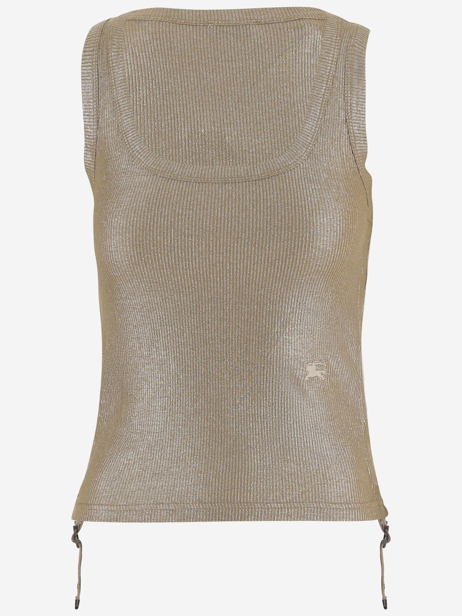 CANOTTA IN VISCOSA CON LOGO 8118927 LIGNUMBROWN BURBERRY 