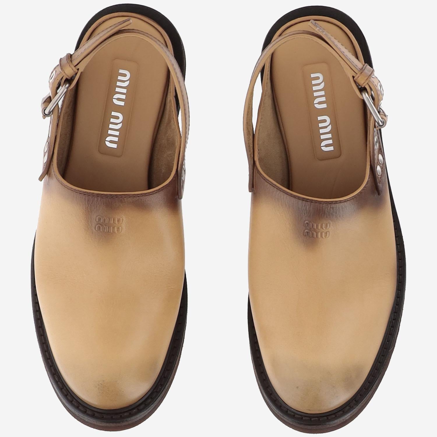 Sabot Foule in pelle 5R667E 5ODF0054 MIU MIU 