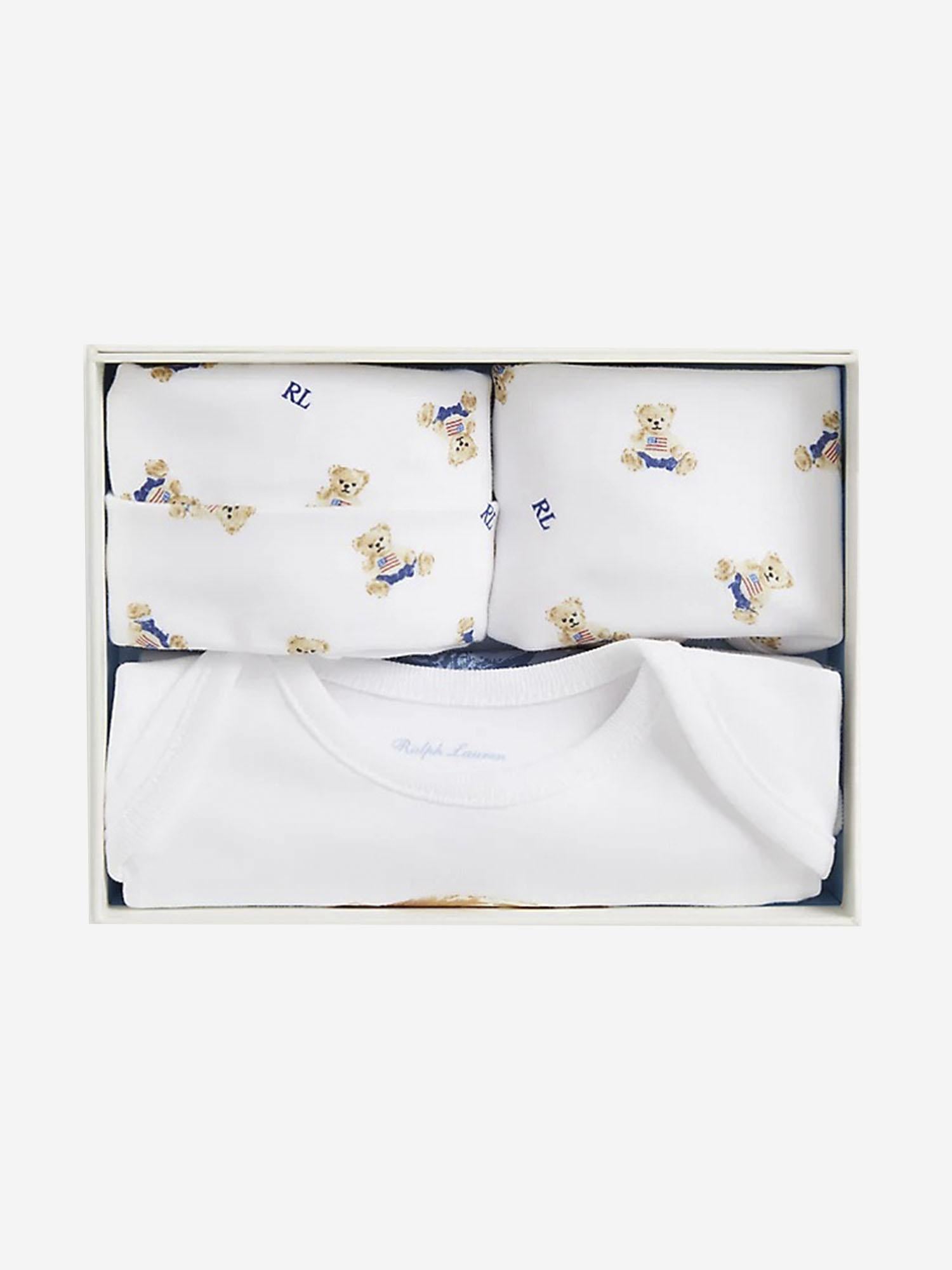 SET REGALO POLO BEAR TRE PEZZI IN COTONE 320P00760 001 POLO RALPH LAUREN KIDS 