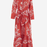 ABITO IN COTONE CON MOTIVO FLOREALE KIMONO 03RED PEPS CANNES 
