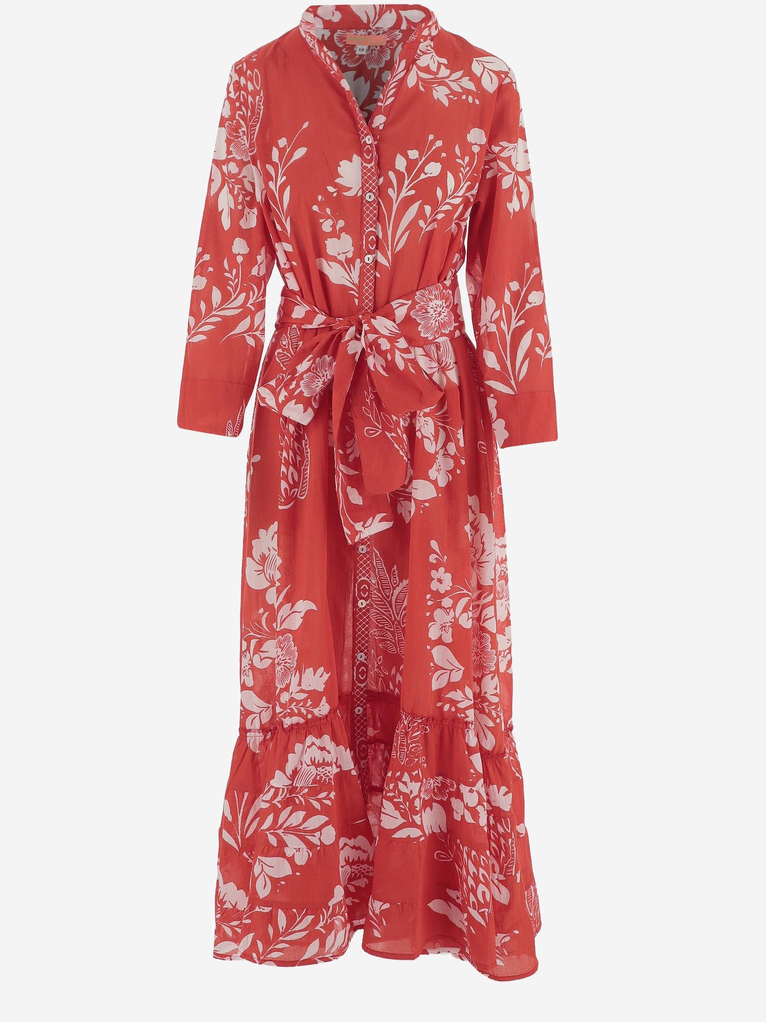 ABITO IN COTONE CON MOTIVO FLOREALE KIMONO 03RED PEPS CANNES 