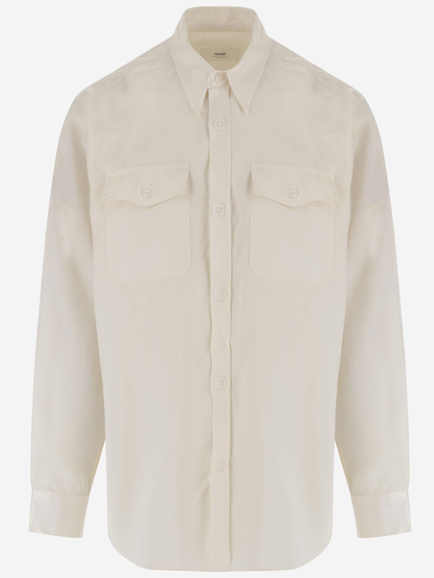 CAMICIA IN MISTO LANA E VISCOSA UJK224CU0001 185 AMI 